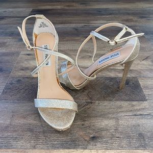 Steve Madden Gold Sparkle Felix Heels Size 6